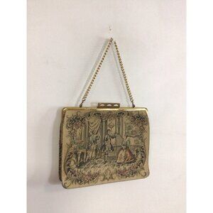 Vintage La Marquise Victorian Tapestry Purse Handbag Gold Closure